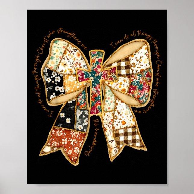Poster Verso Bíblia Coquete Cristã Jesus Laço Patchwork (Frente)