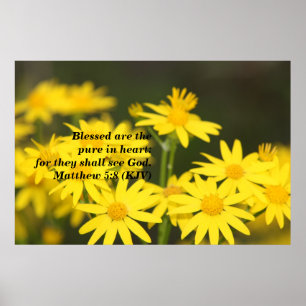 Póster Verso bíblico do 5:8 de Matthew com flores