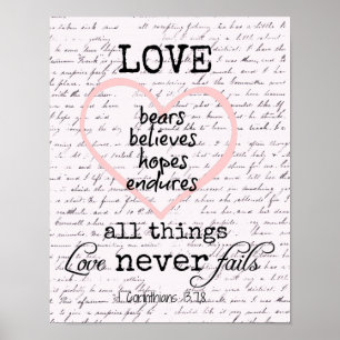 Póster Verso da bíblia do amor do vintage