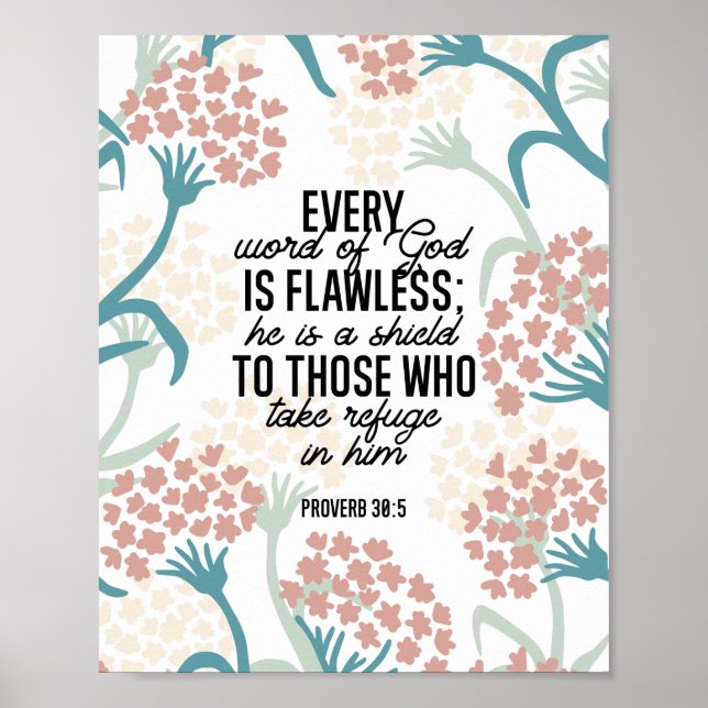 Poster Verso da Bíblia do Provverb 30:5 (Frente)