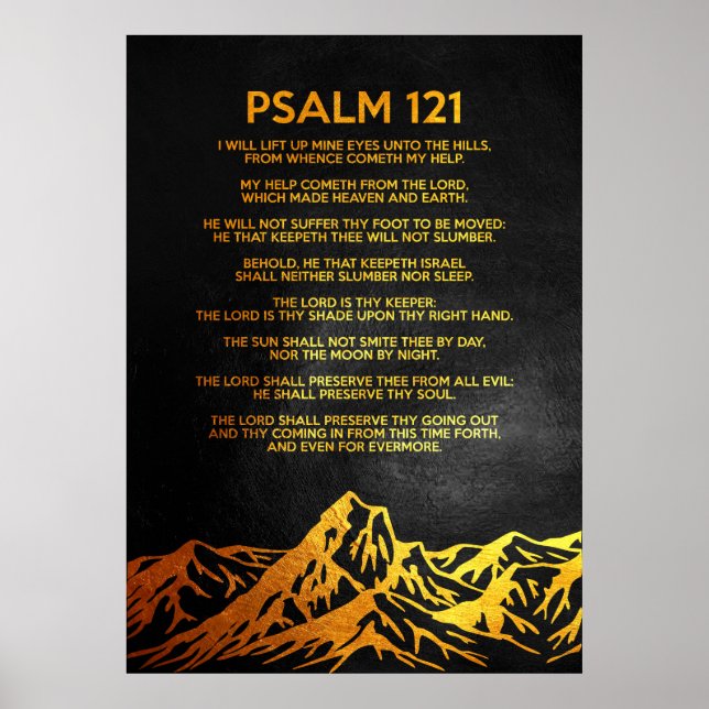 Poster Verso da Bíblia do Salm 121 (Frente)