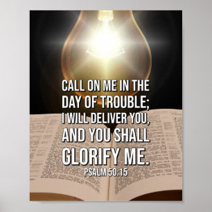 Poster Verso da Bíblia Psalm 50:15
