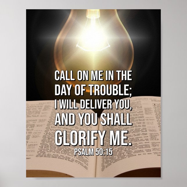Poster Verso da Bíblia Psalm 50:15 (Frente)