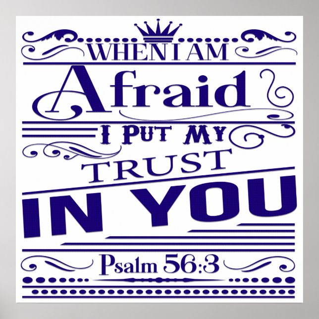 Poster Verso Da Bíblia Psalm 56:3 (Frente)