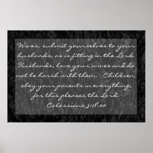 Poster verso da bíblia sobre o 3:18 de Colossians da