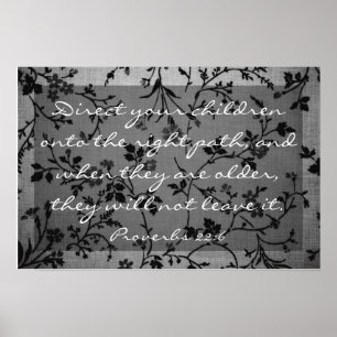 Poster Verso da bíblia sobre o Provérbios da família 22:6