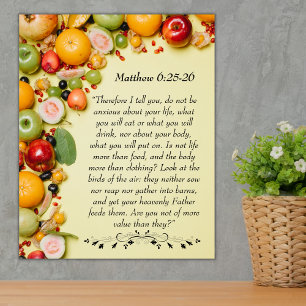 Poster Verso de bíblia inspiracional de Matthew 6:25