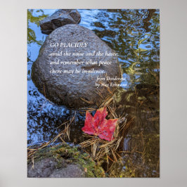 Poster Verso de Desiderata com Folha Caída na Água