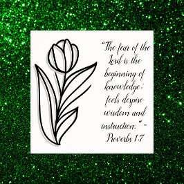 Poster Verso Simples de Bíblia Branca e Preto |