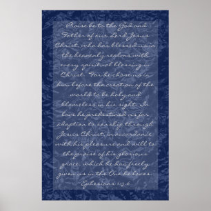 Poster Versos bíblias sobre a família Ephesianos 1:3-6