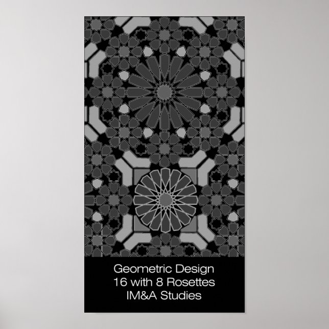 Poster Vert Design de Mosaico Geométrico (Frente)