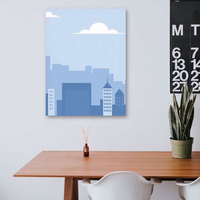 Poster Vertical Azul Cityscape (Cityscape Blue Vertical Poster)