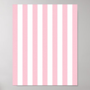 Poster Vertical Stripes Baby Pink And White Striped