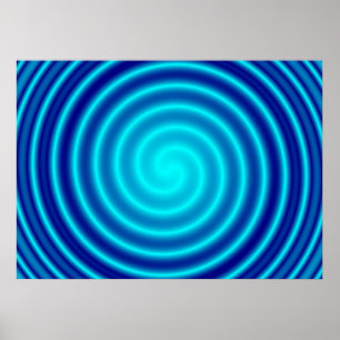 Poster Vertigem azul de espiralamento