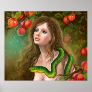 Poster Véspera bonita e serpente da mulher