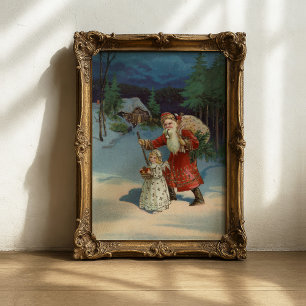 Poster Véspera de Natal   Feriado Vintage