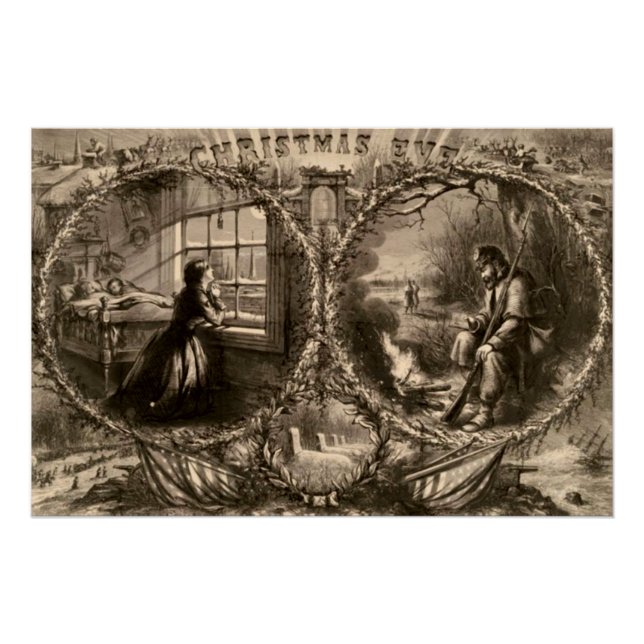 Póster Véspera de Natal - Thomas Nast 1863 (Frente)