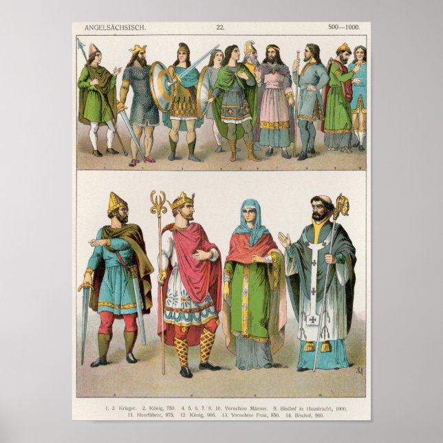 Póster Vestido anglo-saxônico (Frente)