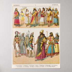 Poster Vestido Assírio, de Trachten der Voelker, 1864