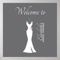 Vestido Branco Elegante em Cinza - Chá de Noiva El