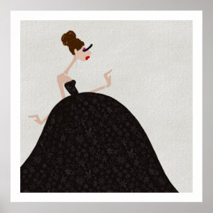 Poster Vestido da Festa de Quarta-feira em Salão Negro