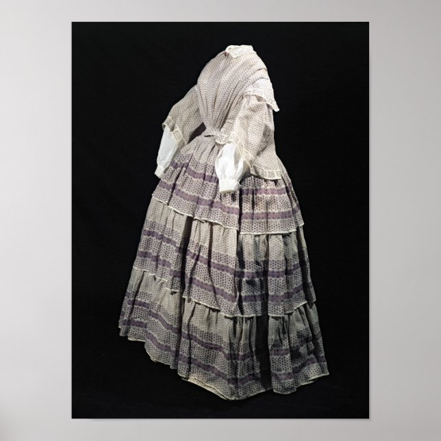Poster Vestido de crinolina, 1850-60 (Frente)