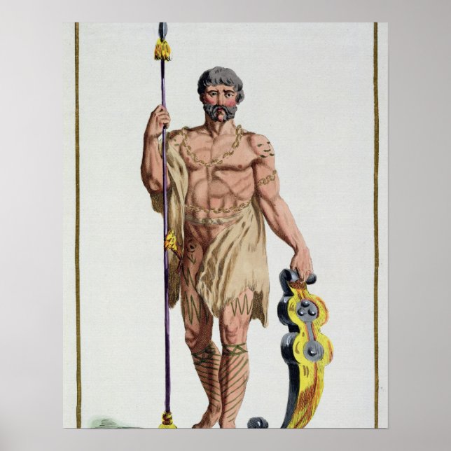 Póster Vestido de um guerreiro bretão de "Receuil des Est (Frente)