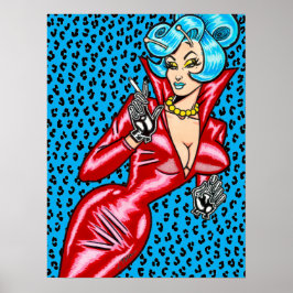 Poster Vestido de Vinil Vermelho Vana DeVinyl™/Poster de 