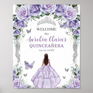 Poster Vestido Floral Puro Quinceañera Vintage Silver