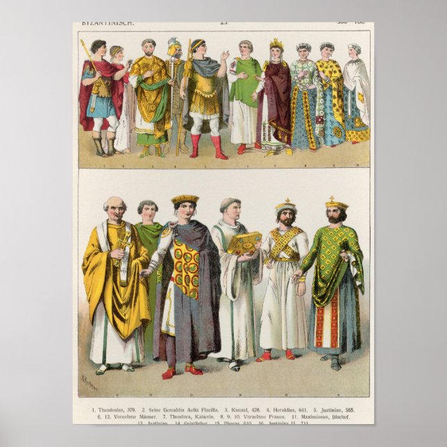 Póster Vestido no Tribunal Bizantino (Frente)