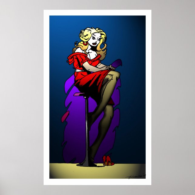 Poster Vestido Vermelho Em Destaque (Frente)