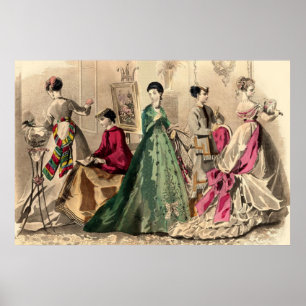 Póster Vestido Vitoriano Com Arco Rosa