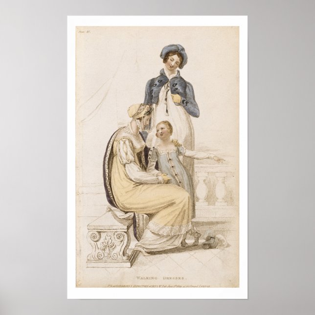 Póster Vestidos Andando, placa de moda da Ackermann's Re (Frente)