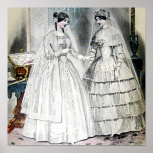 Poster Vestidos Brancos Antigos