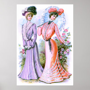 Póster vestidos da forma dos 1900s