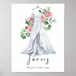 Poster Vestidos de aquarela com flores - favores