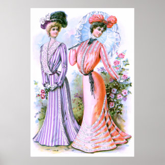 Póster Vestidos de moda dos anos 1900