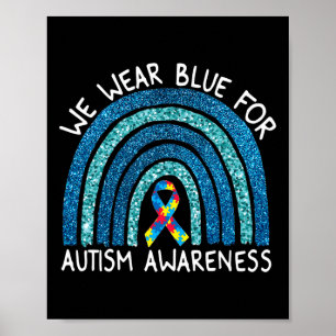 Poster Vestimos O Arco-Íris Azul Para A Consciência Do Au