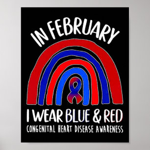 Poster Vestir Azul & Red Congenital Heart Disease Awa