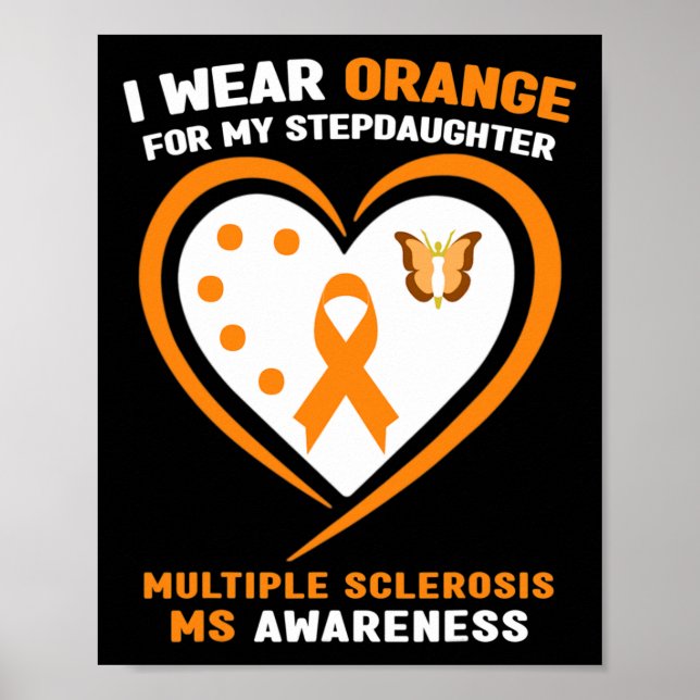 Poster Vestir Laranja Para A Esclerose Múltipla Do Stepfi (Frente)