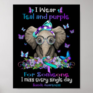 Poster Vestir O Teal E O Elefante De Sensibilização Para 