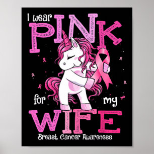Poster Vestir Rosa Para A Minha Esposa Camisa Cancer De M