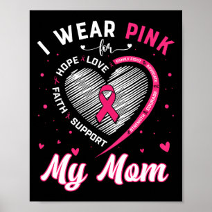 Poster Vestir Rosa Para Minha Mãe Cancer Rosa De Consciên