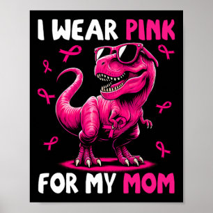 Poster Vestir Rosa Para O Cancer De Mama De Dinossauro T-