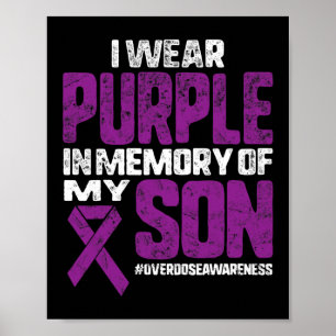 Poster Vestir Roxo Em Memória Da Consciência Da Sobredosa