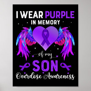 Poster Vestir Roxo Em Memória Da Consciência Da Sobredosa