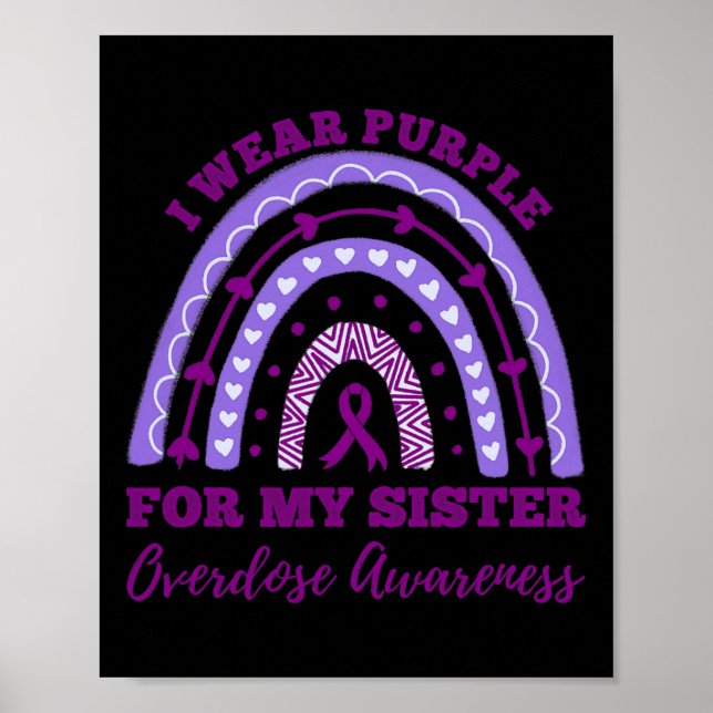 Poster Vestir Roxo Para A Consciência Da Sobredosagem Da  (Frente)