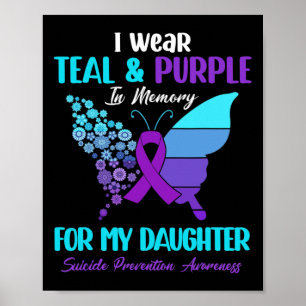 Poster Vestir Roxo Teal Em Memória De Suicídio Secundário