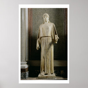Póster Vestir-se da figura fêmea peplos, grego (mármore