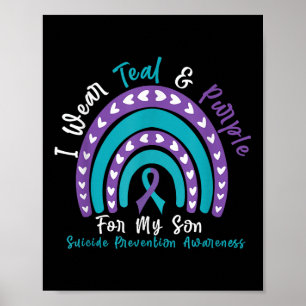 Poster Vestir Teal & Roxo Para A Prevenção Do Suicídi